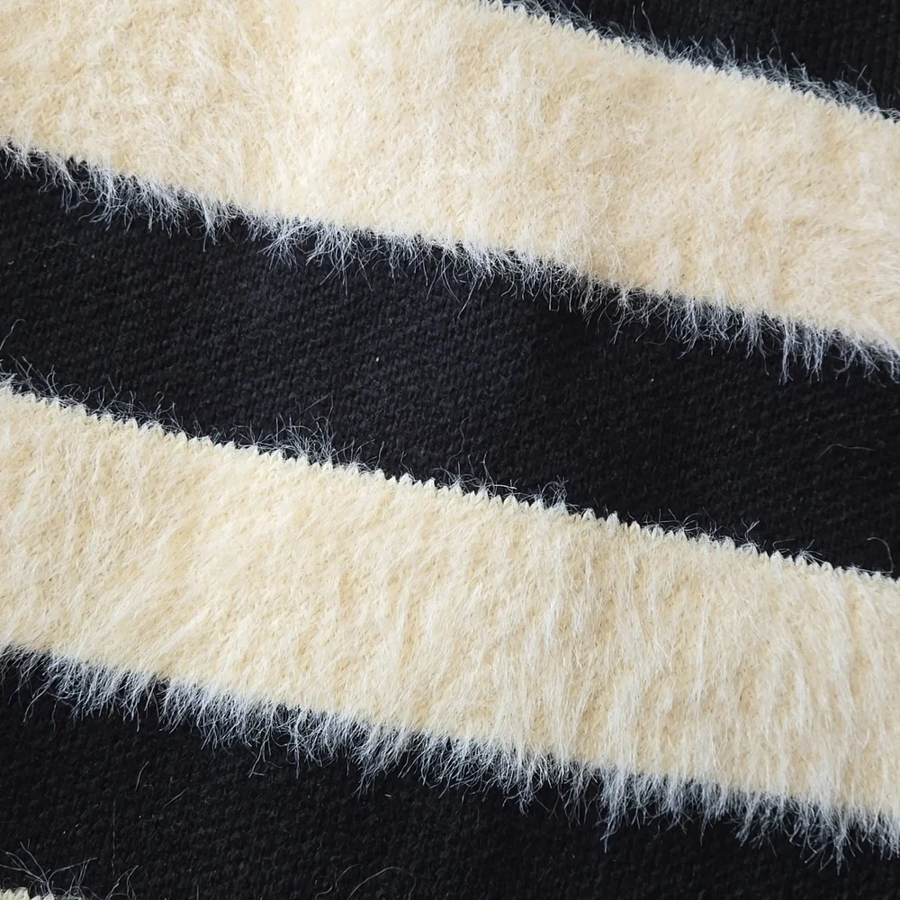 Ya Los Angeles Black and White Striped Cardigan